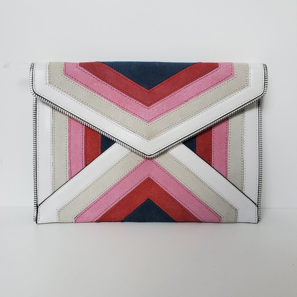 Rebecca Minkoff | Leo Chevron Stripe Envelope Clutch | Woman's - Picture 1 of 8